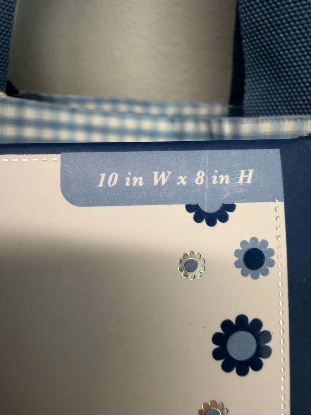 Lady Delaney | Blue Gingham Embroidered 'Hot Mess Express' Tote Bag Set - Picture 13 of 14